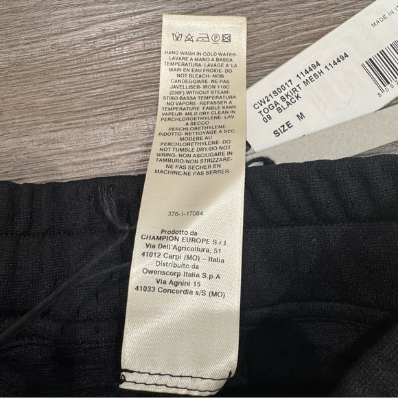 Rick Owens X Champion Eco Mesh Toga Skirt Black - Picture 8 of 9